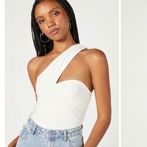 One shoulder sweetheart bodysuit